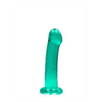 REALROCK Non Realistic Dildo With Suction Cup - 17 cm - Turquoise - Turquoise 17 cm Dong - Image 3
