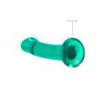 REALROCK Non Realistic Dildo With Suction Cup - 17 cm - Turquoise - Turquoise 17 cm Dong - Image 4