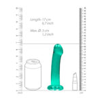 REALROCK Non Realistic Dildo With Suction Cup - 17 cm - Turquoise - Turquoise 17 cm Dong - Image 5