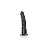 REALROCK Realistic Slim Dildo without Balls - 15.5 cm - Black 15.5 cm (6'') Dong - Image 5