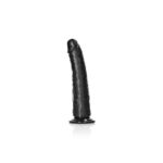 REALROCK Realistic Slim Dildo with Suction Cup - 18cm - Black 18 cm (7'') Dong - Image 3