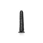 REALROCK Realistic Slim Dildo with Suction Cup - 18cm - Black 18 cm (7'') Dong - Image 4
