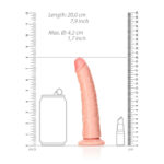 REALROCK Realistic Slim Dildo with Suction Cup - 18cm - Flesh 18 cm (7'') Dong - Image 8