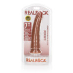 REALROCK Realistic Slim Dildo with Suction Cup - 18cm - Tan 18 cm (7'') Dong - Image 7