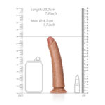 REALROCK Realistic Slim Dildo with Suction Cup - 18cm - Tan 18 cm (7'') Dong - Image 8