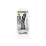 REALROCK Realistic Regular Curved Dildo with Suction Cup - 15.5 cm - Black 15.5 cm (6'') Dong - Image 7