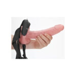 REALROCK Vibrating Hollow Strapon + Balls - 23cm Flesh - Flesh 23 cm Vibrating Hollow Strap-On - Image 4