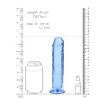 REALROCK 18 cm Straight Dildo - Blue - Blue 18 cm (7'') Dong - Image 7
