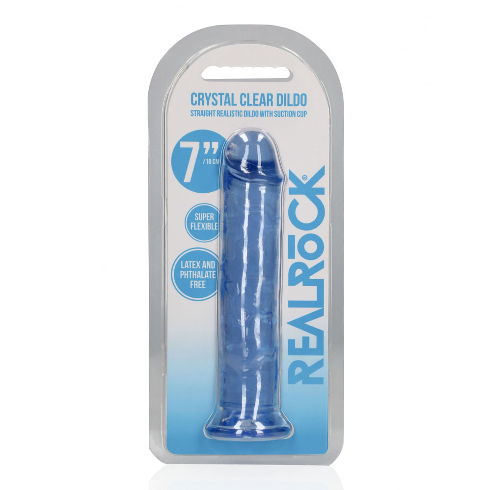 REALROCK 18 cm Straight Dildo - Blue - Blue 18 cm (7'') Dong - Image 8