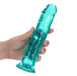 REALROCK 20 cm Straight Dildo - Turquoise - Turquoise 20 cm (8'') Dong - Image 2