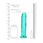 REALROCK 20 cm Straight Dildo - Turquoise - Turquoise 20 cm (8'') Dong - Image 7