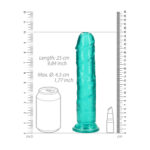 REALROCK 25 cm Straight Dildo - Turquoise - Turquoise 25 cm (10'') Dong - Image 7