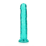 REALROCK 28 cm Straight Dildo - Turquoise - Turquoise 28 cm (10'') Dong - Image 3
