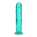 REALROCK 28 cm Straight Dildo - Turquoise - Turquoise 28 cm (10'') Dong - Image 4