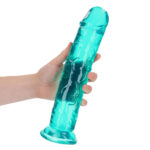 REALROCK 31 cm Straight Dildo - Turquoise - Turquoise 31 cm (11'') Dong - Image 2