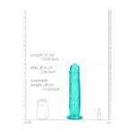 REALROCK 31 cm Straight Dildo - Turquoise - Turquoise 31 cm (11'') Dong - Image 7