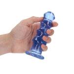 REALROCK 14 cm Curvy Anal Plug - Blue - Blue 14 cm (4.5'') Butt Plug - Image 2