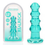 REALROCK 14 cm Curvy Anal Plug - Turquoise - Turquoise 14 cm (4.5'') Butt Plug