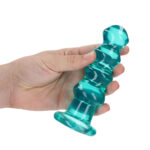 REALROCK 14 cm Curvy Anal Plug - Turquoise - Turquoise 14 cm (4.5'') Butt Plug - Image 2