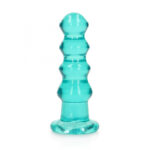 REALROCK 14 cm Curvy Anal Plug - Turquoise - Turquoise 14 cm (4.5'') Butt Plug - Image 3