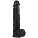 REALROCK 38cm Extra Long Dildo with Balls - Black - Black 38 cm (15'') Extra Long Dong - Image 3