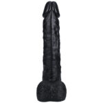 REALROCK 38cm Extra Long Dildo with Balls - Black - Black 38 cm (15'') Extra Long Dong - Image 6