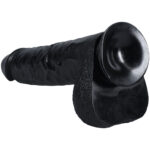 REALROCK 38cm Extra Long Dildo with Balls - Black - Black 38 cm (15'') Extra Long Dong - Image 7