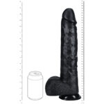 REALROCK 38cm Extra Long Dildo with Balls - Black - Black 38 cm (15'') Extra Long Dong - Image 8
