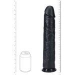 REALROCK 38cm Extra Long Dildo - Black - Black 38 cm (15'') Extra Long Dong - Image 6