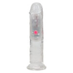 REALROCK 6'' No Balls Wireless Rechargeable LED Vibrating Dong - Clear with LED 16.5 cm USB Rechargeable Vibrating Dong with Remote - Image 6