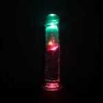 REALROCK 8'' No Balls Wireless Rechargeable LED Vibrating Dong - Clear with LED 22 cm USB Rechargeable Vibrating Dong with Remote - Image 3