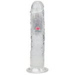 REALROCK 8'' No Balls Wireless Rechargeable LED Vibrating Dong - Clear with LED 22 cm USB Rechargeable Vibrating Dong with Remote - Image 5