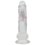 REALROCK 8'' with Balls Wireless Rechargeable LED Vibrating Dong - Clear with LED 22.5 cm USB Rechargeable Vibrating Dong with Remote - Image 7