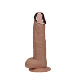 REALROCK Metal Head 6'' Rechargeable Dildo - Tan - Tan 16.2 cm USB Rechargeable Vibrating Dildo with Metal Head and Wireless Remote - Image 2