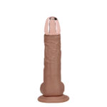 REALROCK Metal Head 6'' Rechargeable Dildo - Tan - Tan 16.2 cm USB Rechargeable Vibrating Dildo with Metal Head and Wireless Remote - Image 3