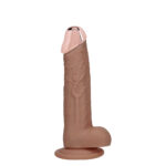 REALROCK Metal Head 6'' Rechargeable Dildo - Tan - Tan 16.2 cm USB Rechargeable Vibrating Dildo with Metal Head and Wireless Remote - Image 4