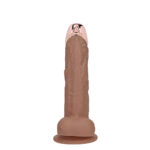 REALROCK Metal Head 6'' Rechargeable Dildo - Tan - Tan 16.2 cm USB Rechargeable Vibrating Dildo with Metal Head and Wireless Remote - Image 5