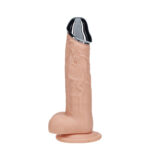 REALROCK Metal Head 7'' Rechargeable Dildo - Flesh - Flesh 19 cm USB Rechargeable Vibrating Dildo with Metal Head and Wireless Remote - Image 2