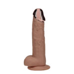 REALROCK Metal Head 7'' Rechargeable Dildo - Tan - Tan 19 cm USB Rechargeable Vibrating Dildo with Metal Head and Wireless Remote - Image 2