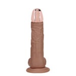 REALROCK Metal Head 7'' Rechargeable Dildo - Tan - Tan 19 cm USB Rechargeable Vibrating Dildo with Metal Head and Wireless Remote - Image 3