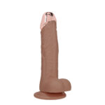REALROCK Metal Head 7'' Rechargeable Dildo - Tan - Tan 19 cm USB Rechargeable Vibrating Dildo with Metal Head and Wireless Remote - Image 6