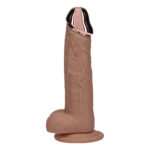 REALROCK Metal Head 8'' Rechargeable Dildo - Tan - Tan 22 cm USB Rechargeable Vibrating Dildo with Metal Head and Wireless Remote - Image 2
