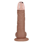 REALROCK Metal Head 8'' Rechargeable Dildo - Tan - Tan 22 cm USB Rechargeable Vibrating Dildo with Metal Head and Wireless Remote - Image 3