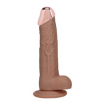 REALROCK Metal Head 8'' Rechargeable Dildo - Tan - Tan 22 cm USB Rechargeable Vibrating Dildo with Metal Head and Wireless Remote - Image 4