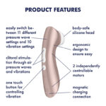 Satisfyer Pro 2+ Rose Gold - Rose Gold Touch-Free USB-C Rechargeable Clitoral Stimulator with Vibration - Image 2