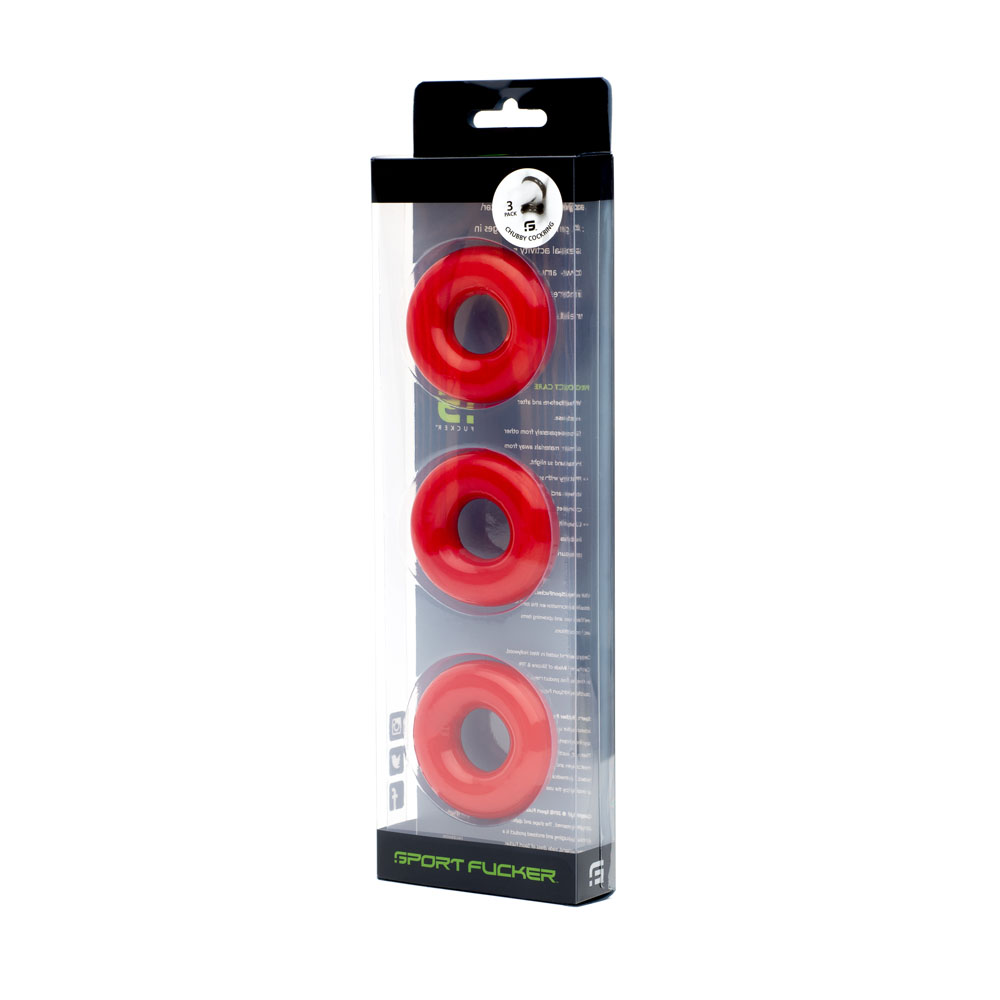Sport Fucker Rubber Cockring - Red Cock Ring - Image 3