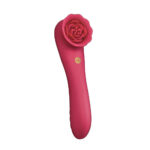 Secret Kisses ROSEGASM ROSE QUAKE - Red 18.8 cm USB Rechargeable Dual Ended Tapping Vibrator - Image 2