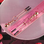 Selopa BEADED NIPPLE CLAMPS - Rose Gold - Rose Gold Nipple Clamps - Set of 2 - Image 2