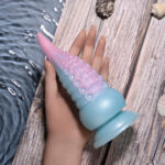 Selopa STUCK ON YOU - Blue/Pink 19 cm USB Rechargeable Vibrating Tentacle Fantasy Dildo - Image 3