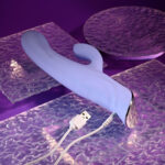 Evolved LAVENDER LOVE - Purple 23.3 cm USB Rechargeable Rabbit Vibrator - Image 9